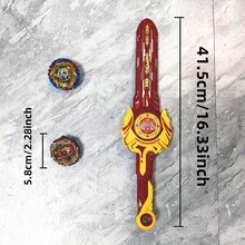 Boys' Battle Top Exploding Toy Set, Competitive Game Sword , 2 Beyblades, Suitable For Boys And Teenagers Aged 3+ As Battle Game Gift - Red - View 10