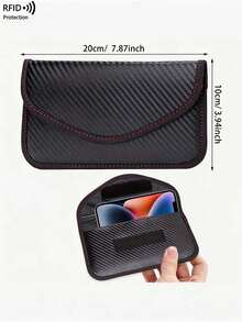 RFID Signal Blocking Bag, Car Key Fob Protector, Anti-Theft Anti-Loss Key Holder, Mobile Phone Signal Shielding, Anti-Tracking Anti-Hacking, Credit Card Anti-Skimming - Black - View 7