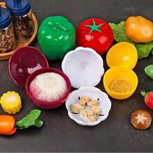 Freshsaver Reusable Plastic Food Storage Container Set - Round Flip-Top, Hand Washable, Multipurpose Fruit & Vegetable Kitchen Tool - Multicolor - View 6