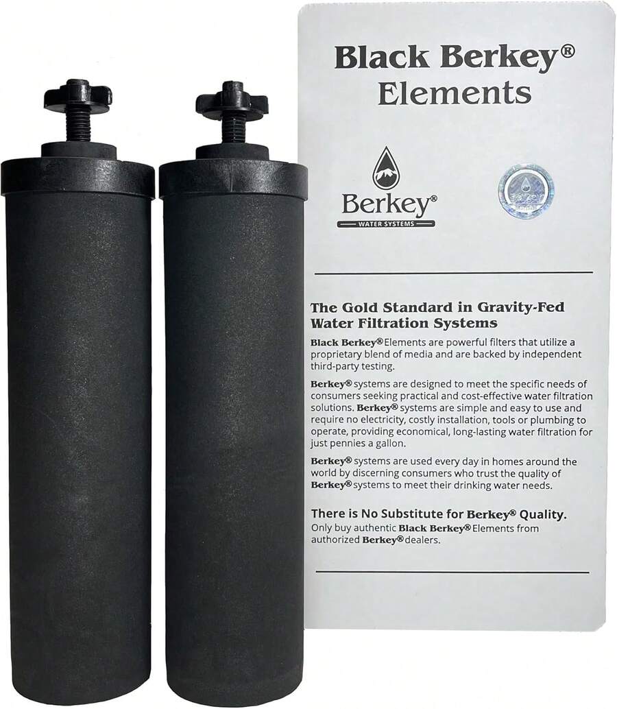 Authentic Black Berkey Elements BB9-2 Filters For Water Systems (Set Of 2 Black Berkey Elements) - Xem 1