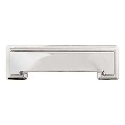 1 Pack Solid Core Kitchen Cabinet Pulls Luxury Cabinet Handles Hardware For Doors And Dresser Drawers 3 Inch And 3-3/4 Inch 96mm Hole Center Polished Nickel Studio Collection