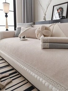 1 chiếc vỏ đệm sofa nhung mềm mại, bảo vệ ghế sofa đa năng dùng được cả bốn mùa, đệm sofa chống trượt tối giản hiện đại, chống bụi và dễ vệ sinh, mềm mại và không phai màu, thân thiện với thú cưng, phù hợp với phòng ngủ, văn phòng, phòng khách, sofa hình chữ L và sofa 1/2/3/4 chỗ ngồi. - Màu be - Xem 6