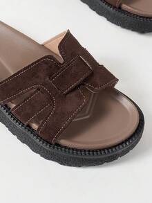 Nuevas sandalias de plataforma con hebilla y punta abierta, deslizadores de moda, cómodos y versátiles, sandalias de playa resistentes a la suciedad, aptas para uso diario, atuendos de verano, esencial de viaje - Café integral - Ver 9