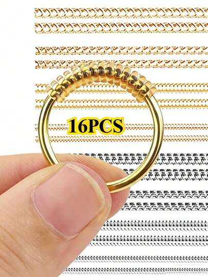 16pcs Ring Sizer Set/Adjustable Invisible Rubber Pads/Suitable For Resizing Loose Rings
