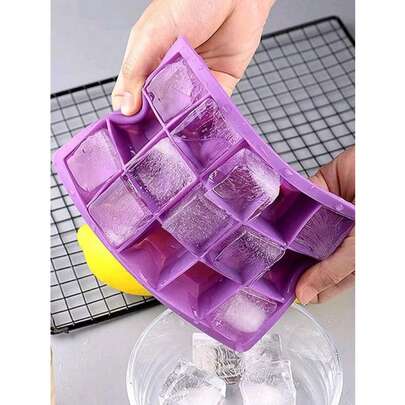 15/24 Cavity Large Capacity Silicone Ice Cube Tray, Easy Release Reusable Design, Hanging Space-Saving, Essential Kitchen Tool For Beverage & Fruit Ice Cubes