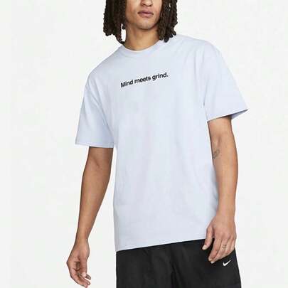  Nike 撞色圖案字母印花美式復古圓領純棉運動柔軟休閒寬鬆短袖T卹 男款