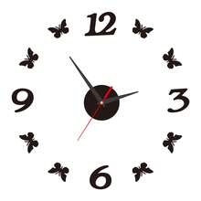 Glow-In-The-Dark Creative Clock, No Drilling Required, Butterfly Wall Clock For Living Room Bedroom, Acrylic Silent Wall Clock - 1PC - View 6
