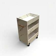 Carrito auxiliar para estéticas, pelucerias y SPA de 3 niveles giro 360ª - Mármol - Ver 6