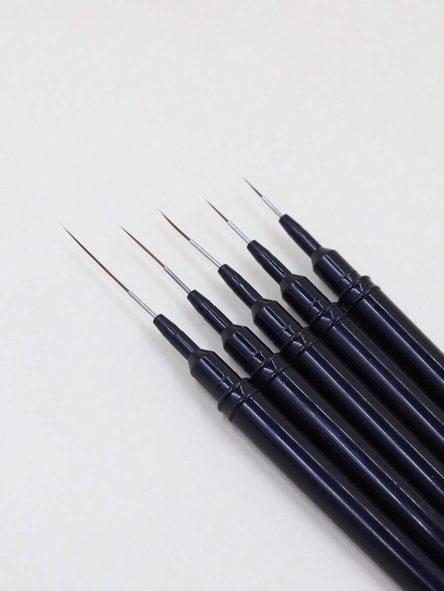 日本超细美甲彩绘笔套装，适用于美甲沙龙和娃娃脸部彩绘 - 黑色 - 查看 1