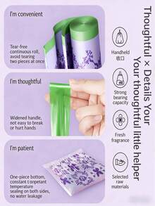 10个/50个/100个薰衣草香味加厚双面弹力强力垃圾袋，适用于厨房、餐厅、酒店、办公室等场合 - 多色 - 查看 4