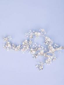 1pc Elegant Women's Silver Crystal Hair Clip, Bridal Wedding Headpiece, Party Hair Accessory - Silver - View 2