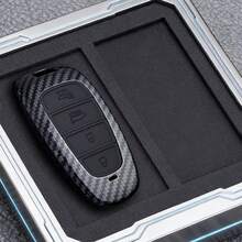 适用于 Sonata SEL EV 6 EV 8 IONIQ 5 Nexo DN8 FE Tucson Sonata Staria NX4 IONIQ 的 ABS 碳纤维汽车钥匙遥控器保护套 - 4鍵喇叭 - 查看 15