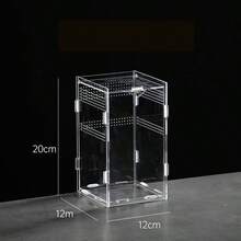 1个亚克力爬行动物宠物盒，蜘蛛蜥蜴蛇类饲养箱，小型透明饲养箱，方便观察爬行动物，也可作为礼物赠送 - 透明色 - 查看 10