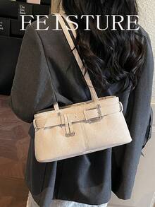 1pc FEISTURE Fashion Women's Underarm Shoulder Bag, Suitable For Daily Outing, Dating, Commuting - White - View 8