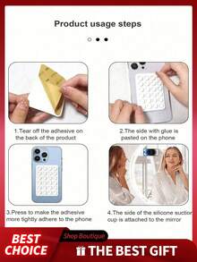 1/3/5/10pcs Silicone Suction Cup Phone Holder, Suction Cup Phone Grip, Octopus Phone Stand, Sticky Phone Stand, Sticky Phone Stand Accessories, Phone Holder - Multicolor - View 7