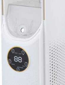 Ventilador de Torre Sin Aspas, Portátil, Modelo de Escritorio con Humidificador y Luz LED, Para Dormitorio, Oficina, Taller, Salon, Motor de 6 Velocidades, Potente y Silencioso - Blanco - Ver 9