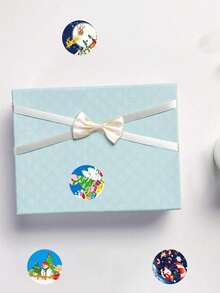 1 Roll Christmas Stickers, Reward Stickers, Cartoon Santa Claus & Snowflake Stickers For Christmas Eve, Cute Self-Adhesive Stickers - Multicolor - View 2