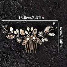 European And American Cross-Border Rhinestone Alloy Hair Comb, Ancient Chinese Style Hanfu/Qipao Hair Accessory, Wedding Bridal Headdress,Elegant,Party - Silver - View 6