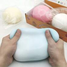 1个10厘米超大蓬松史莱姆球，巨型解压挤压玩具，慢回弹挤压玩具，超大蓬松史莱姆，生日、复活节、惊喜的完美礼物 - 彩色 - 查看 2