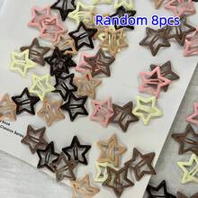 20个哑光金属星星发夹，时尚迷你发饰，可爱五角星发夹，适合日常使用（20个/8个/30个/50个），发爪，发夹，发卡，发卡 - 乳咖色系 - 查看 12