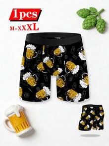 1 chiếc quần boxer nam in hình cốc bia và hoa bia, thiết kế phù hợp cho các bữa tiệc ở quán bar, tụ họp bạn bè, mặc hàng ngày, có các size từ M đến XXXL. - màu đen - Xem 9