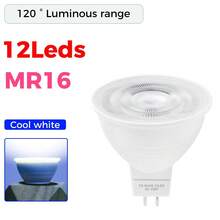 CanLing 7瓦LED灯泡，GU10射灯，日光色，220伏，室内E27/E26嵌入式灯，适用于卧室、客厅、办公室、浴室、厨房等明亮场所；E14蜡烛灯泡，5瓦护眼家居装饰照明，6/12颗LED灯珠，冷白光 - Cool White - 查看 14