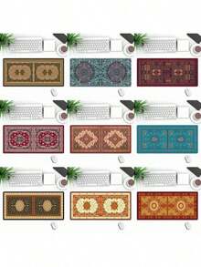 1个大型游戏鼠标垫，防滑橡胶底座，电脑鼠标垫，缝边设计，键盘垫，送朋友的礼物 - 長方形 - 查看 6