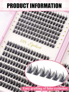 Cartoon Cluster Eyelashes Set, Natural Style, 448pcs Single Lashes Set With Eyelash Glue, Adhesive And Sealant, Delicate & Fluffy 8-16mm C Curl Cluster Lashes, Anime DIY Lash Clusters For Home Use - Nhiều màu - Xem 7
