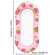 Strawberry Print Mesh Inflatable Pool Float Pink Lounge For Summer Water Fun - Strawberry - View 7