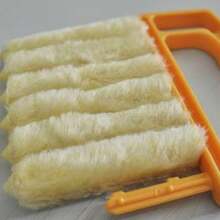 1pc Multifunctional Blind Cleaning Brush, Household Window Curtain Cleaning Tool, Air Conditioner Fan Dust Removal Brush, Crevice Brush - Yellow - View 3