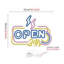 1个箭头形USB供电可调亮度霓虹灯，亚克力材质 - 玫紅+金黃+藍色 - 查看 8