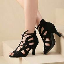 Women's High Heels, Dance Shoes, Latin Dance, Standard Dance, Rumba Cha Cha, Fashion, Sexy Ladies Shoes - Black - View 1