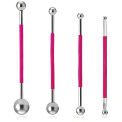 Quality Goods4 Pcs Caulking Ball Tool Kit Double Ended Dotting Tools Joint Grout Repair Metal Eming Clay Tools For Tile Finishing DIY Crafts