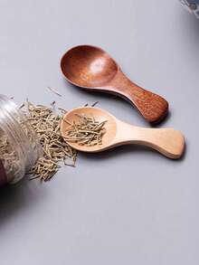 3pcs/Set Wooden Ice Cream Spoons, Suitable For Tea, Milk Powder, Ice Cream, Desserts, Small Spoons, Rice Spoons, Spatulas, Jam Spoons - Multicolor - View 3