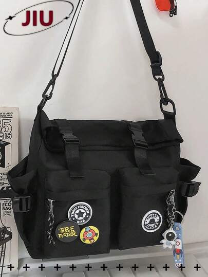 大容量休闲尼龙斜挎包；工装风实用邮差包；适合青少年、男孩、女性、大学生、年轻职业人士和白领；是办公室、大学、工作、商务、通勤、购物、约会、户外活动、旅行、徒步旅行的理想之选，也是送给女性的礼物。