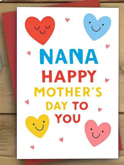 1 Thiệp Ngày của Mẹ - Thiệp chúc mừng sinh nhật hoặc Ngày của Mẹ dành cho "Bà" - Món quà chân thành từ con gái hoặc con trai - Thiệp chúc mừng sinh nhật hoặc Ngày của Mẹ, Quà tặng Ngày của Mẹ, Kiểu chữ vui tươi, Phong bì rực rỡ, Thiết kế tràn đầy niềm vui