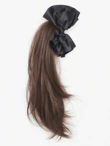 Bowknot Hair Claw Clip, Fluffy Curly Ponytail Hair Extension, Elegant Hair Accessory - Multicolor - View 10