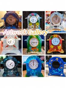 Set Cetakan Jam Vintage, Termasuk Cetakan Jam Meja + Mesin Jam, Cetakan Jam Berdiri Retro DIY, Cetakan Silikon Dekorasi Jam Vintage, Set Cetakan Jam, Set Cetakan Praktis, Dekorasi Suasana, Ide Hadiah Ulang Tahun, Hadiah untuk Teman dan Keluarga, Cetakan Ramah Pemula, Dekorasi Rumah - A - View 6