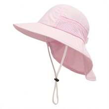 1顶儿童宽檐遮阳帽，男女童夏季防晒帽，2-12岁防水速干便携沙滩帽 - 彩色 - 查看 25