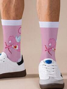 1 Paar personalisierte Damen-Socken mit Care Bears, 360 Grad Digitaldruck mit interessanten Designs wie Cheer Bär, Wish Bär, Herz Bär, Angel Bär, Grumpy Bär und anderen, moderner minimalistischer Stil, geeignet für den täglichen Gebrauch und als Geschenk zur Graduierung/zum Geburtstag - Verschiedenfarbig - Übersicht 3