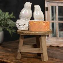 Wooden Plant Stool, Small Round Flower Pot Stand Suitable For Indoor And Outdoor, Decorative Display Rack Suitable For Flower Pots, High Wooden Base For Living Room, Patio Or Balcony - A - View 3