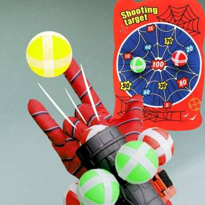 1 Set Kids Spider Web Shooter Sticky Ball Toy With Target, Dress Up Accessories, Christmas Gift For Boys