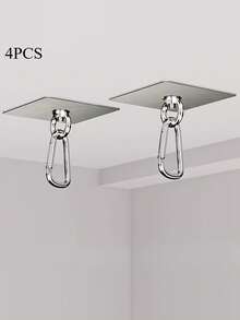 Heavy Duty Stainless Steel Adhesive Hooks - No Nails Required For Balcony, Patio, Clothesline, Outdoor Damage-Free Hanging - Sturdy Mounting For Clothes, Shades, Curtains - Suitable For Renters And Home Use, Patio Organization, Minimalist Design - Silver - View 8