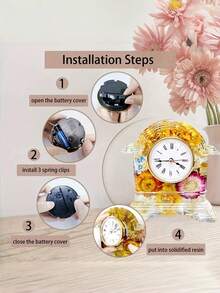 Set Cetakan Jam Vintage, Termasuk Cetakan Jam Meja + Mesin Jam, Cetakan Jam Berdiri Retro DIY, Cetakan Silikon Dekorasi Jam Vintage, Set Cetakan Jam, Set Cetakan Praktis, Dekorasi Suasana, Ide Hadiah Ulang Tahun, Hadiah untuk Teman dan Keluarga, Cetakan Ramah Pemula, Dekorasi Rumah - A - View 5