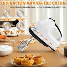 Batidora de Mano neuhaus, potencia de 100 watts,  7 Velocidades con aspas de Acero Inoxidable Batidores y Gancho De Masa, Agitadores Electrico con Turbo para Batir Huevos, Harina, Mantequilla y mas - Tipo de Enchufe A USA (110-127V) - Ver 4