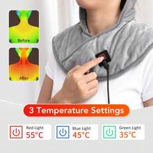 Electric Heating Shoulder Neck Pad Cervical Wrap 3 Gear Thermal Compress Massager Vibration Shawl Warm Back Tool Relax Brace,Gift For Loves - View 2