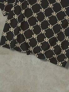 Áo thun nam tay ngắn cỡ lớn, kiểu dáng thường ngày - Chất liệu vải dệt kim polyester mềm mại, thoáng khí, in chữ tiếng Anh, cổ tròn, dáng rộng, màu đen, lý tưởng cho các buổi họp mặt gia đình và mặc hàng ngày. - màu đen - Xem 4