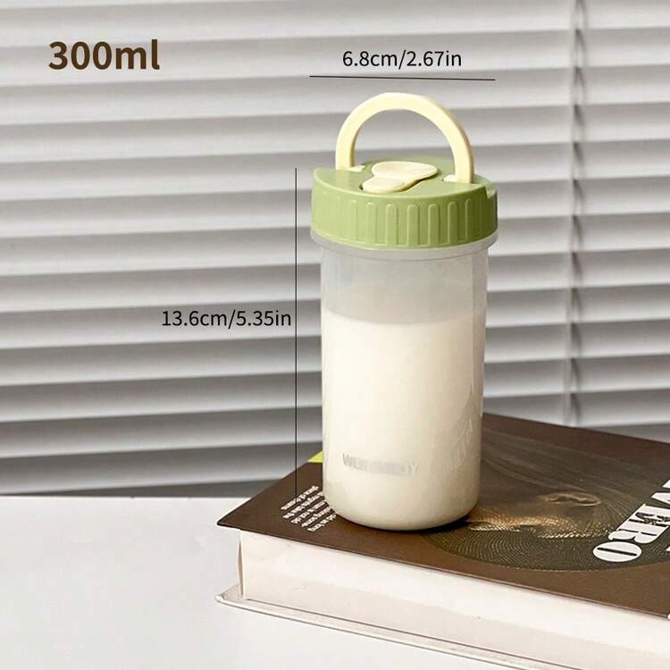 300ml Reusable Plastic Water Bottle With Handle, Portable Leak Proof Drinking Cup, Travel Sports Water Cup, Tumbler Cup, Cold And Heat-Resistant Tea, Milk, Coffee, Drink Container, Microwave Heated Soybean Milk Cups, Suitable For Student & Adult Use In School, Office, Outdoor Camping, Picni,Back To School - Multicolor - View 18