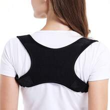 1pc Adjustable Back Posture Corrector, Unisex Adult Student Shoulder Brace For Clavicle Support, Neck, Back And Shoulder Posture Improvement - Black - View 7