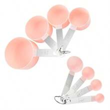 8件套带刻度的量杯量勺套装 - 坚固的不锈钢手柄 | 可堆叠，节省空间设计，材质优良，可用洗碗机清洗 - 厨房工具，实用创意礼品，烘焙必备 - 彩色 - 查看 15